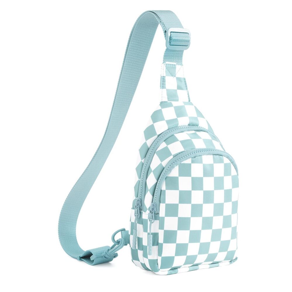 6172 Checkered Sling Bag Small Backpack Crossbody Chest Bag Fanny Packs
